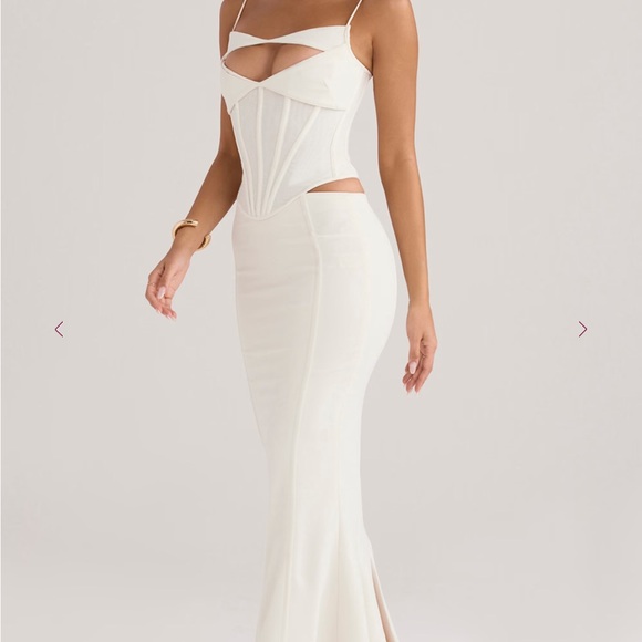House of CB PALOMA Ivory Corset Maxi Dress - Picture 5 of 9